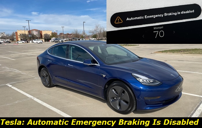 tesla automatic emergency braking is disabled